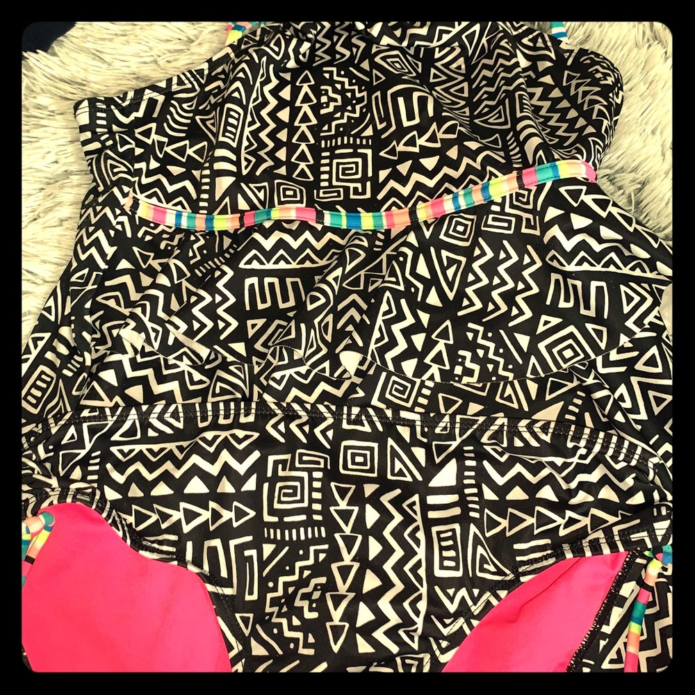 Size 20 kids multie colored justice bathing suit